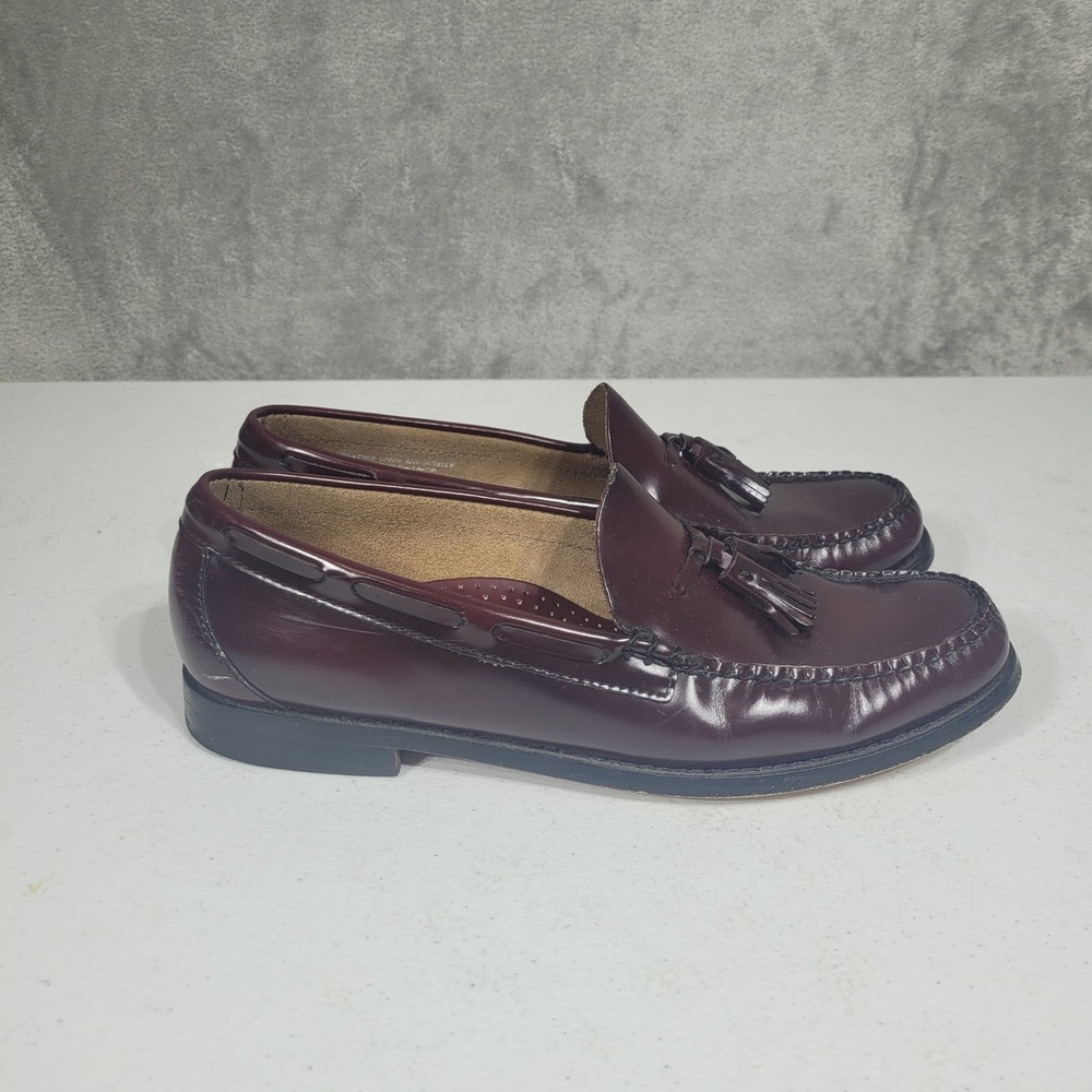 G.H. Bass Mens Weejuns Burgundy Leather Tassel Loafers Shoes 9.5 D